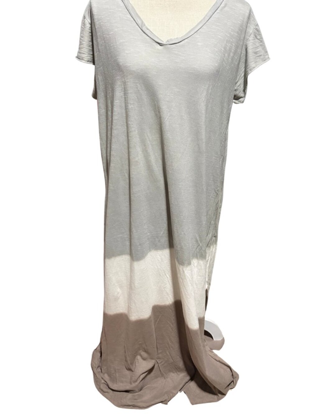 Venti 6 Italy Ombre Maxi Dress Boho Taupe Gray M/L